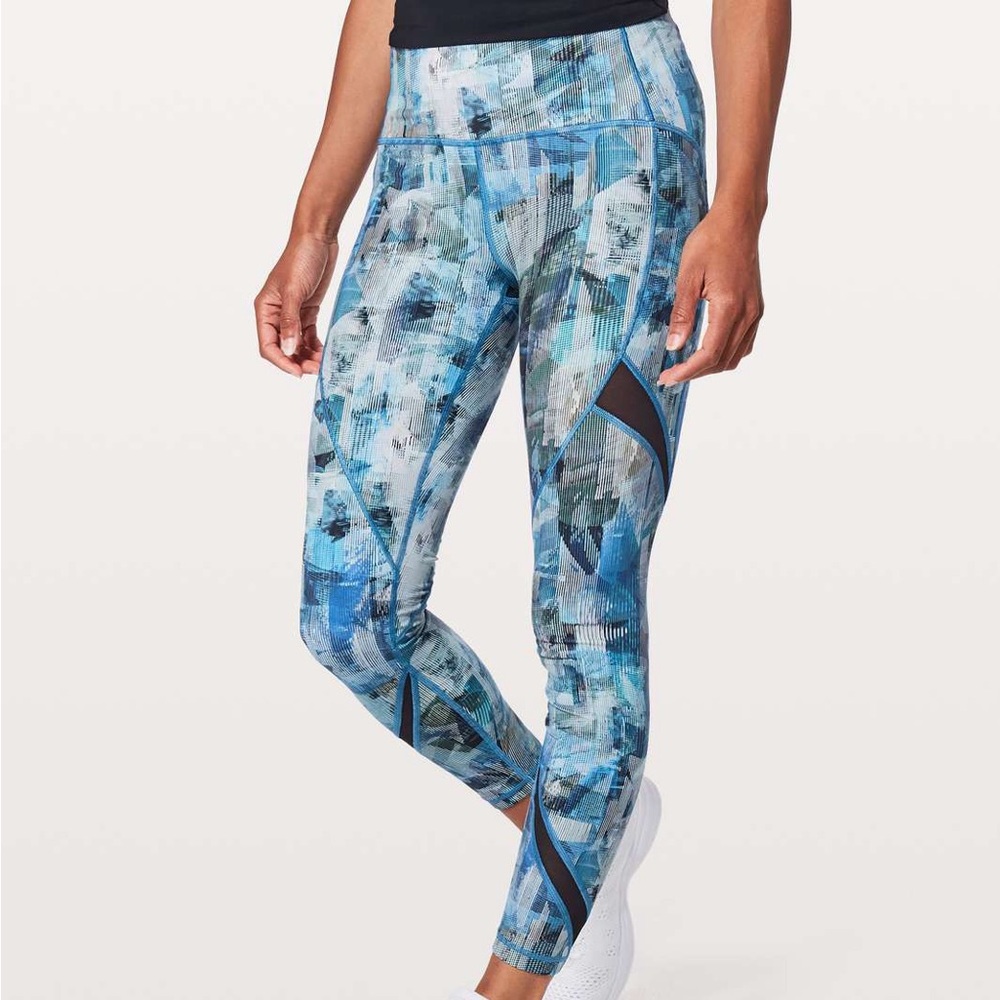 NWOT Lululemon On Pace Tight 7/8 *25" Sun Dazed Multi Blue / Super Dark Size 2